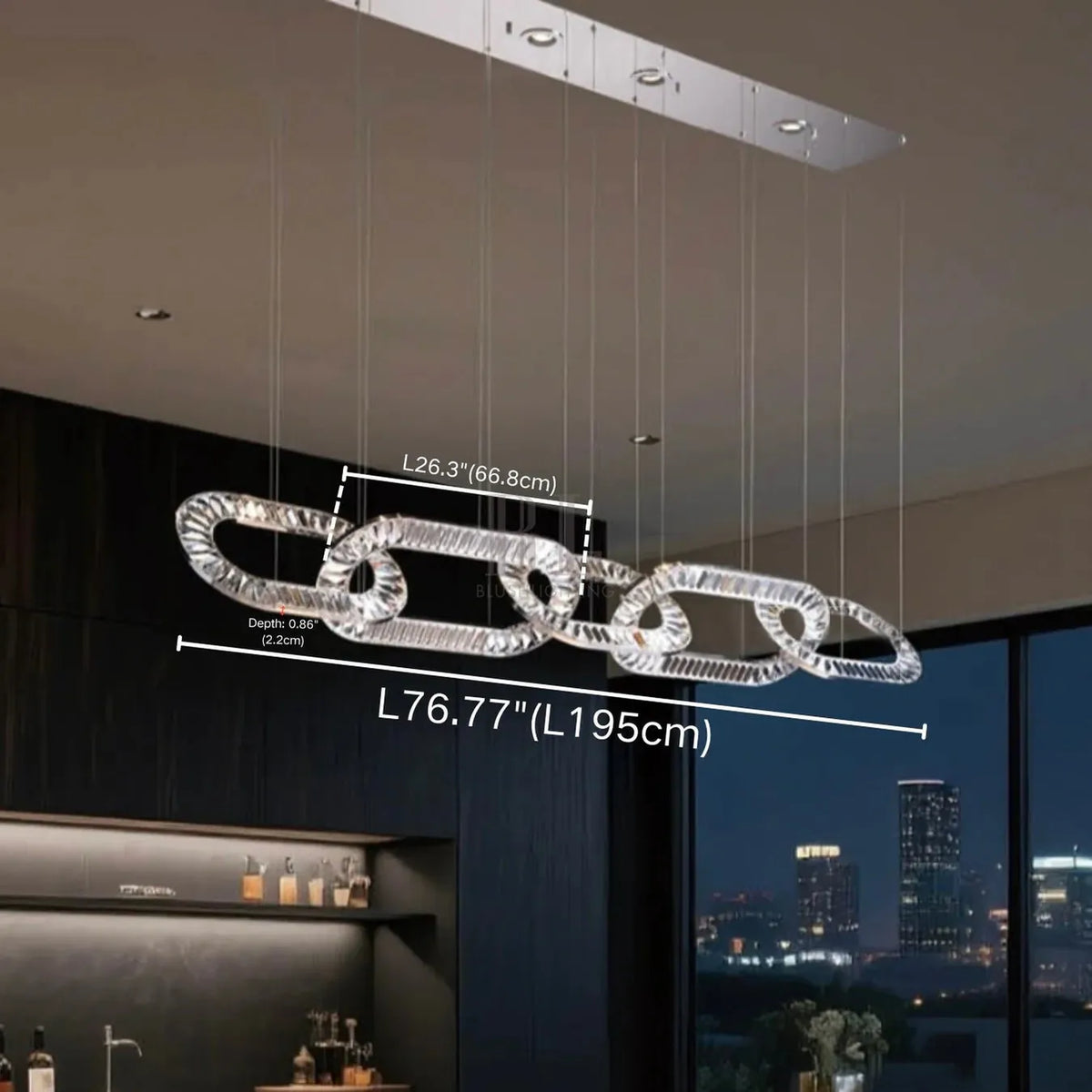 Modern Luxury Crystal Chain Cluster Chandelier for High Ceiling/Dining Room-casivra-casivra