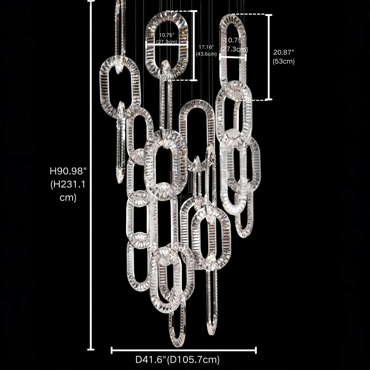 Modern Luxury Crystal Chain Cluster Chandelier for High Ceiling/Dining Room-casivra-casivra