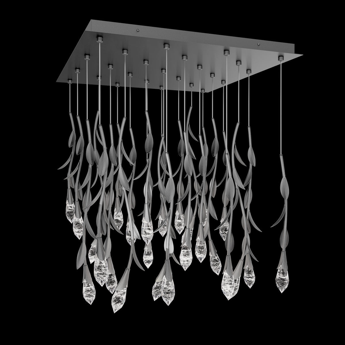 Modern Luxury Floating Branches Floral Crystal Chandelier - 13 Lights/L20"*W20"*H118.1"GoldWarm Lightcasivra
