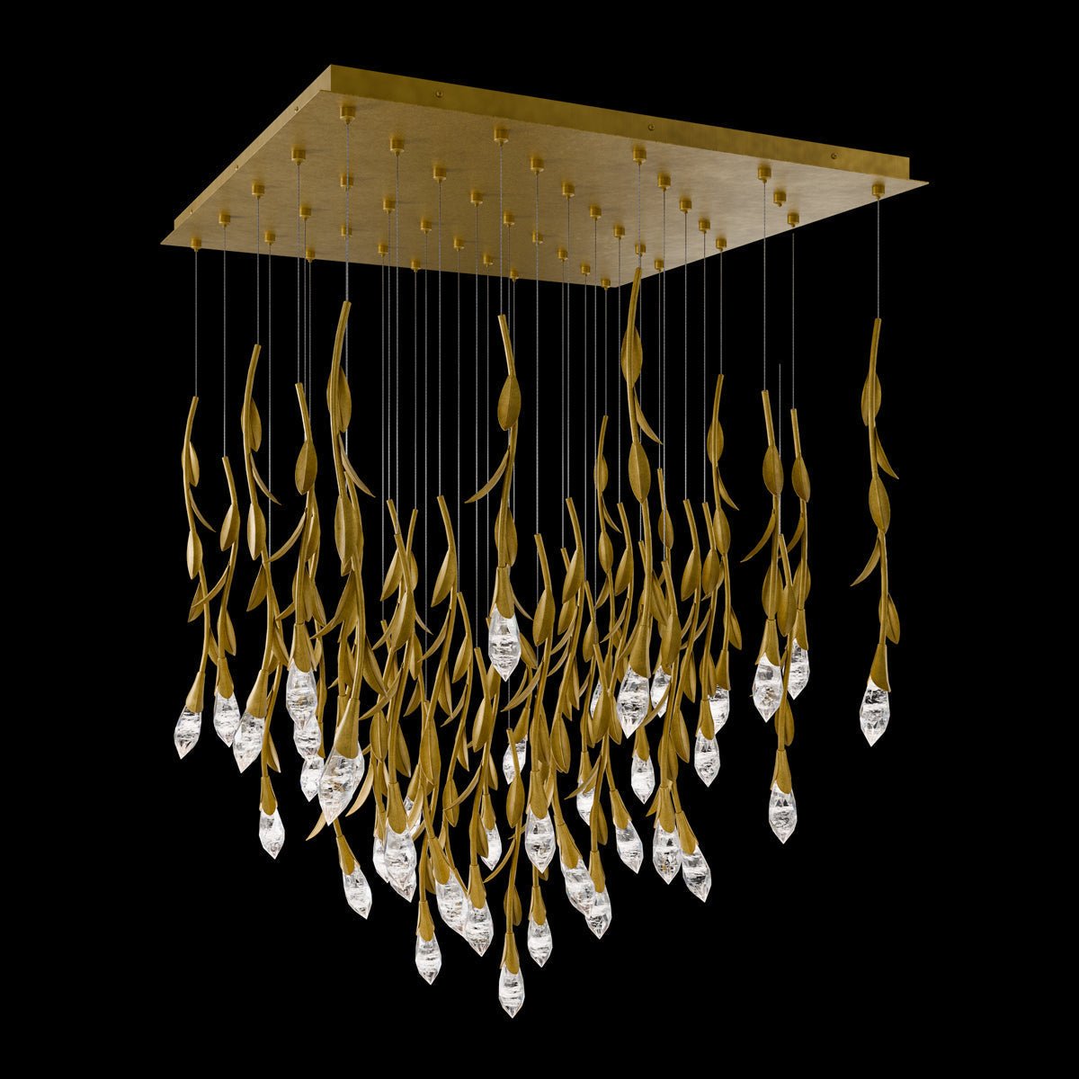 Modern Luxury Floating Branches Floral Crystal Chandelier - 13 Lights/L20"*W20"*H118.1"GoldWarm Lightcasivra