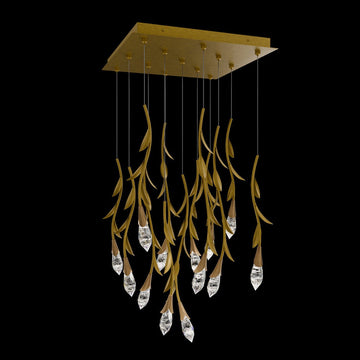 Modern Luxury Floating Branches Floral Crystal Chandelier - 13 Lights/L20"*W20"*H118.1"GoldWarm Lightcasivra