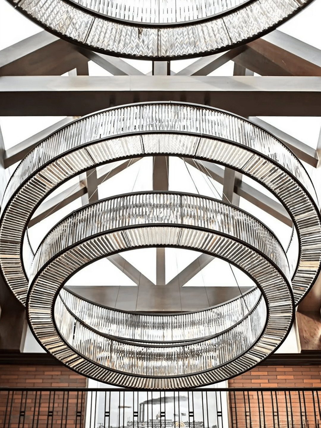 Modern Luxury Layered Fluted Crystal Ring Ceiling Light - D23.6"*H5.9"(D60cm*H15cm)Warm Lightcasivra