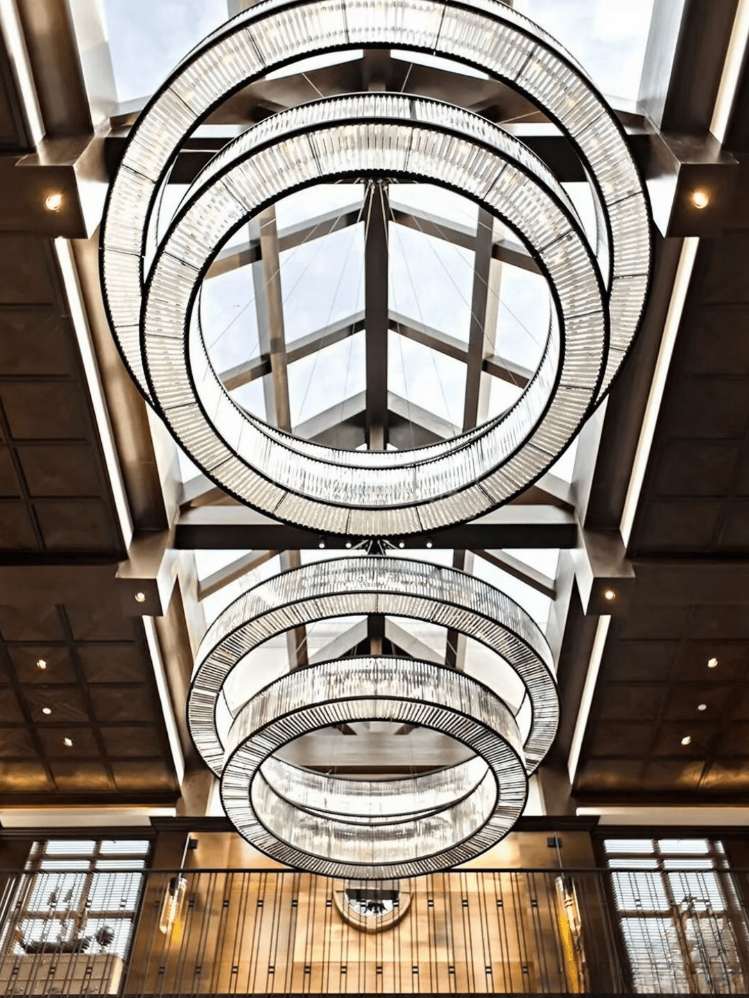 Modern Luxury Layered Fluted Crystal Ring Ceiling Light - D23.6"*H5.9"(D60cm*H15cm)Warm Lightcasivra