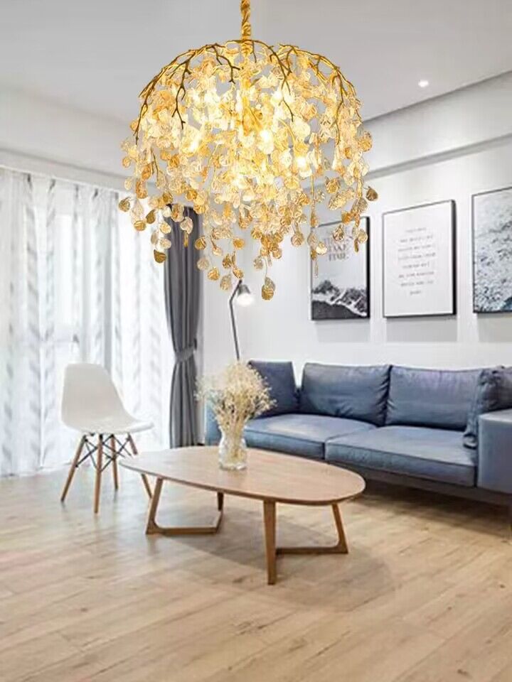 Modern Luxury Leaf Branch Glass Chandelier for Living/Dining Room/Bedroom - D39.4"*H35.4"Warm Lightcasivra