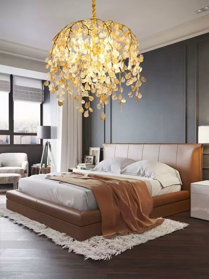 Modern Luxury Leaf Branch Glass Chandelier for Living/Dining Room/Bedroom - D39.4"*H35.4"Warm Lightcasivra