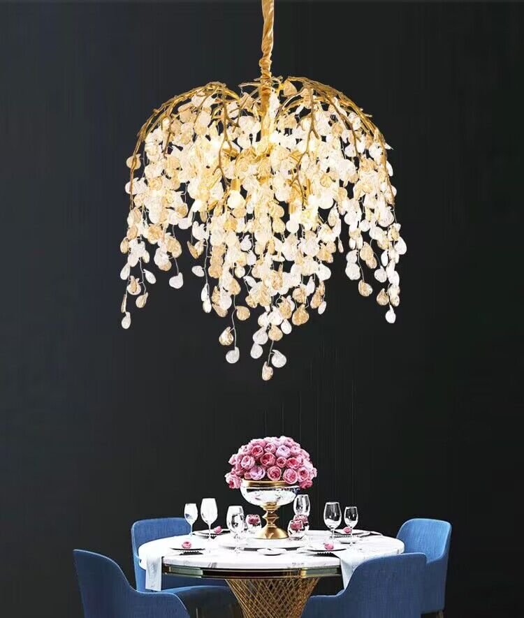 Modern Luxury Leaf Branch Glass Chandelier for Living/Dining Room/Bedroom - D39.4"*H35.4"Warm Lightcasivra