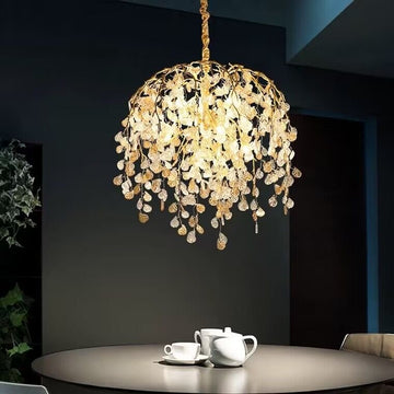Modern Luxury Leaf Branch Glass Chandelier for Living/Dining Room/Bedroom - D23.6"*H31.5"Warm Lightcasivra