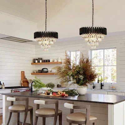 Modern Luxury Multi - Tier Oval/Round Crystal Tiered Chandelier - Oval/L31.5"*W11.8"*H11.8"/3 TiersWarm Lightcasivra