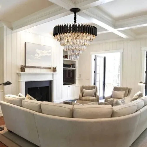 Modern Luxury Multi - Tier Oval/Round Crystal Tiered Chandelier - Oval/L31.5"*W11.8"*H11.8"/3 TiersWarm Lightcasivra