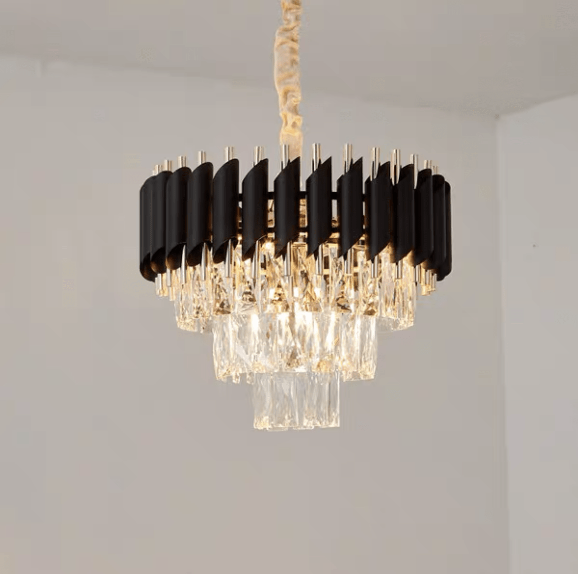 Modern Luxury Multi - Tier Oval/Round Crystal Tiered Chandelier - Round/D15.7"*H11.8"/3 TiersWarm Lightcasivra