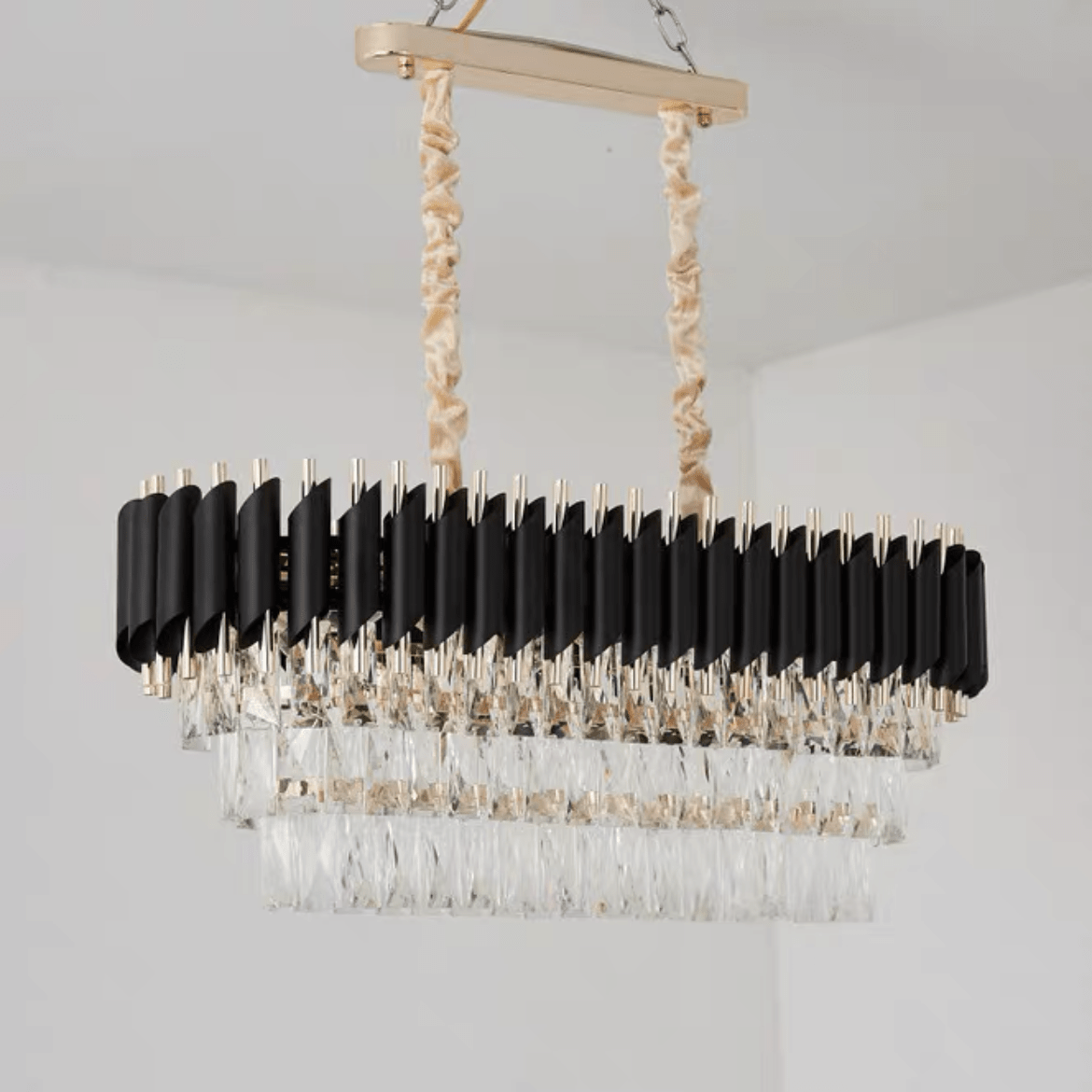 Modern Luxury Multi - Tier Oval/Round Crystal Tiered Chandelier - Oval/L31.5"*W11.8"*H11.8"/3 TiersWarm Lightcasivra