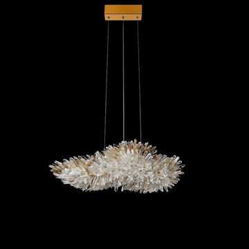 Modern Natural Crystal Wing Chandelier - L25.6"*H10.2"(L65cm*W26cm)AmberWarm Lightcasivra