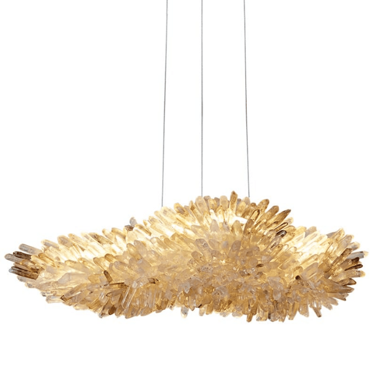 Modern Natural Crystal Wing Chandelier - L25.6"*H10.2"(L65cm*W26cm)AmberWarm Lightcasivra