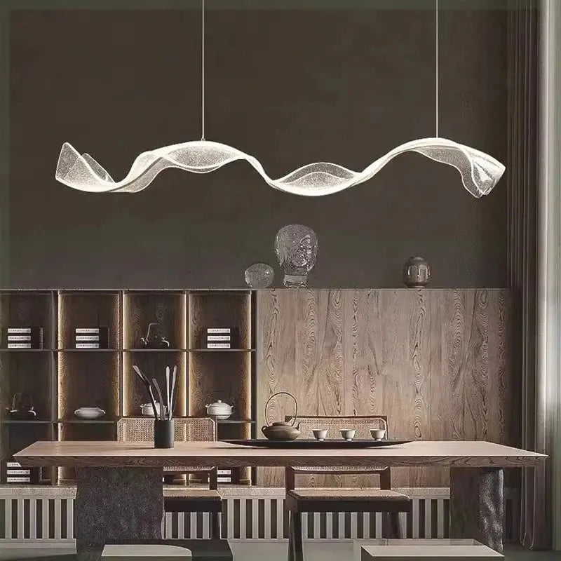 Modern Ocean Wave Pendant Chandelier for Kitchen - Gold38.52” (100 cm)Remote Control (Dimmable)casivra