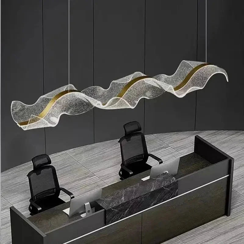 Modern Ocean Wave Pendant Chandelier for Kitchen - Gold38.52” (100 cm)Remote Control (Dimmable)casivra