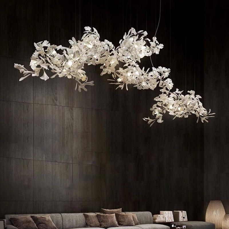 Modern Porcelain Ginkgo Branch Chandelier - 70.9"Lcasivra