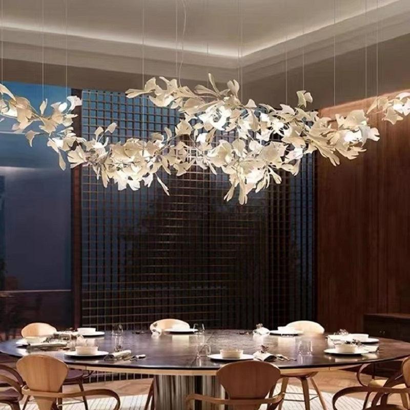 Modern Porcelain Ginkgo Branch Chandelier - 78.8"Lcasivra