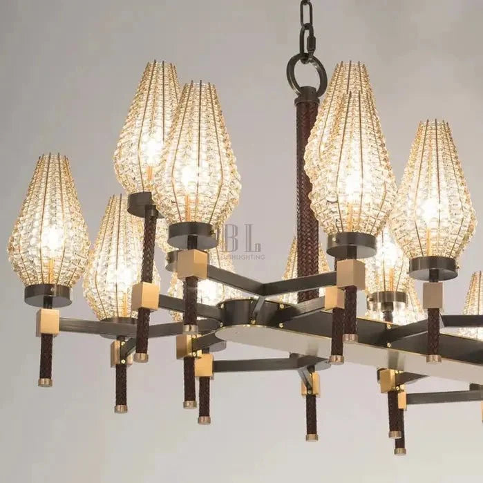 Modern Rectangular Crystal Shade Chandelier for Dining Room - L63"*W27.56"*H31.5"(L160cm*W70cm*H80cm)casivra