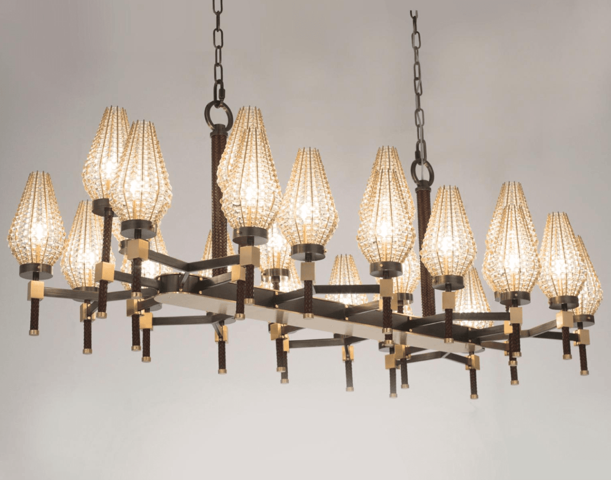 Modern Rectangular Crystal Shade Chandelier for Dining Room - L63"*W27.56"*H31.5"(L160cm*W70cm*H80cm)casivra