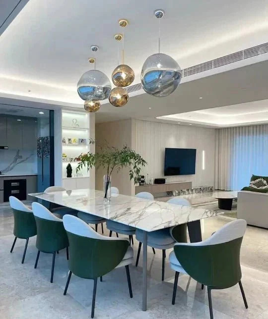 Modern Rock Glass Special Shape Pendant Lighting - D7.87''GoldWarm Lightcasivra