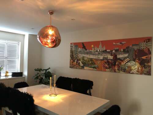 Modern Rock Glass Special Shape Pendant Lighting - D7.87''GoldWarm Lightcasivra