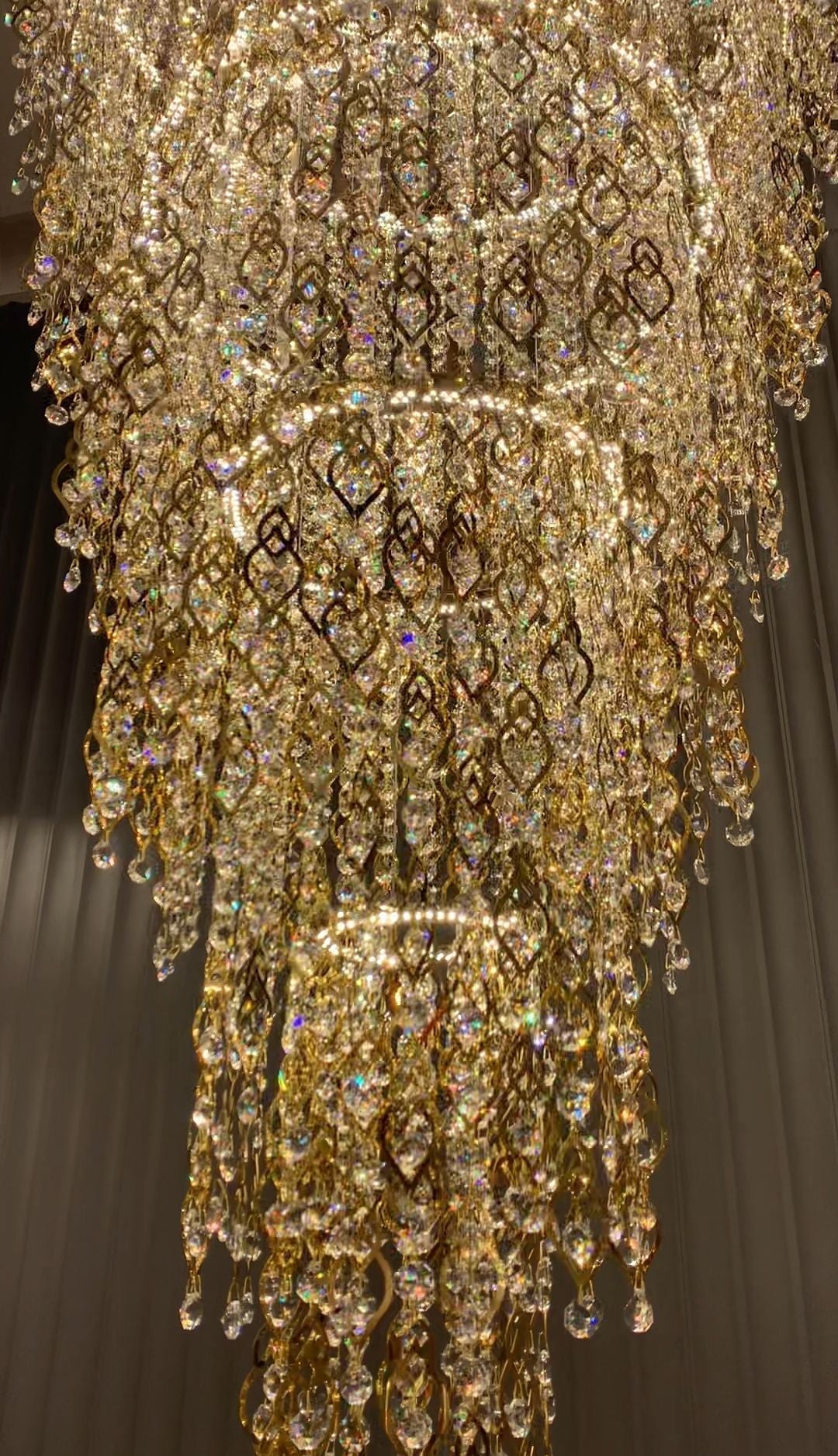 Modern Round 5 - Layer Crystal Tassel Chandelier for Villa/Staircase/Foyer/Living Room - D39.37''*H94.48''(D100cm*H240cm)/62.2kgWarm Lightcasivra