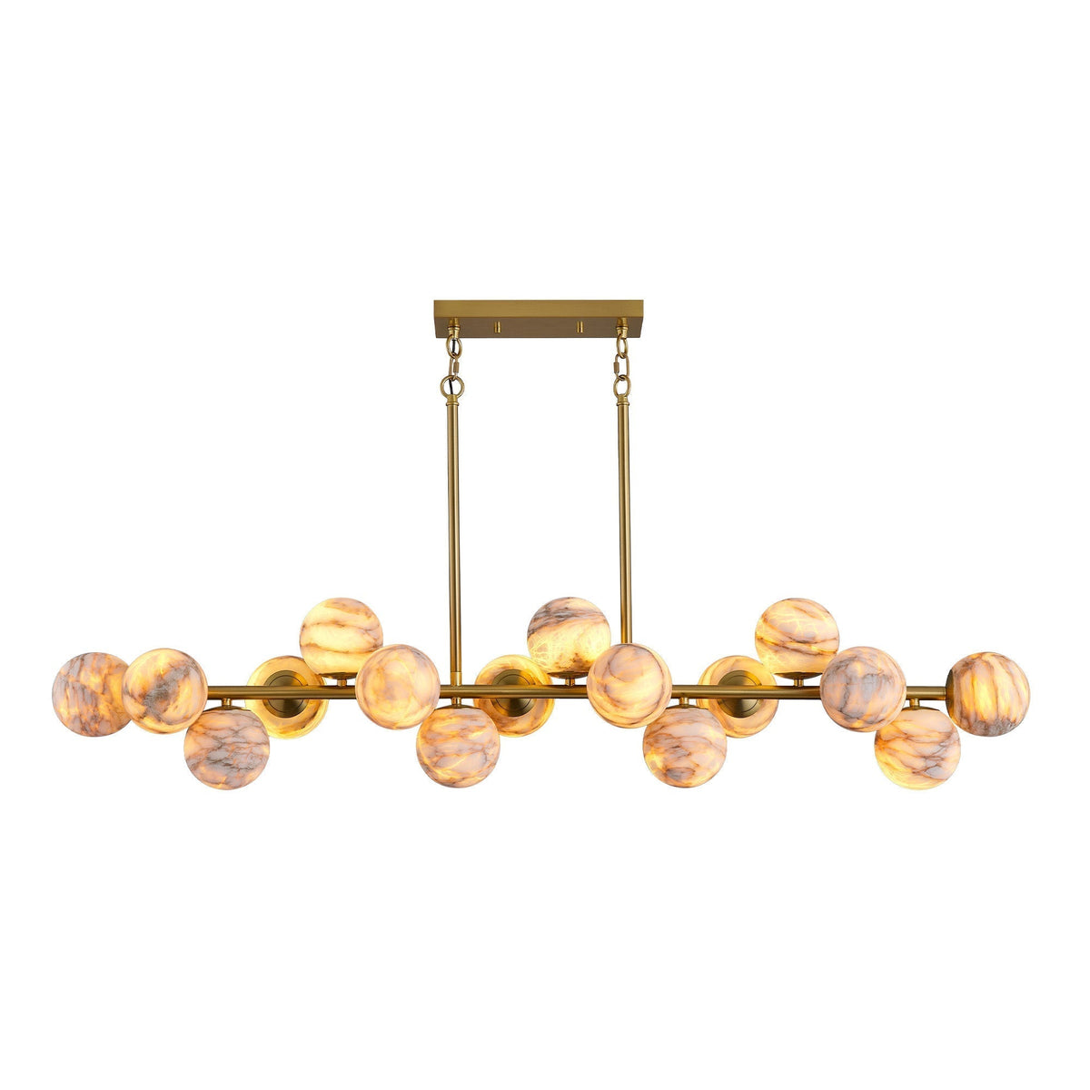 Modern Round Alabaster Chandelier - D1400-55"L × 54.9"W × 11.8"Hcasivra