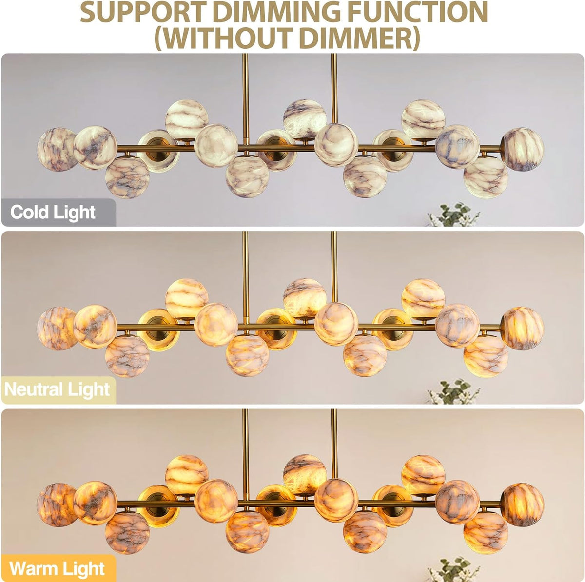 Modern Round Alabaster Chandelier - D1400-55"L × 54.9"W × 11.8"Hcasivra