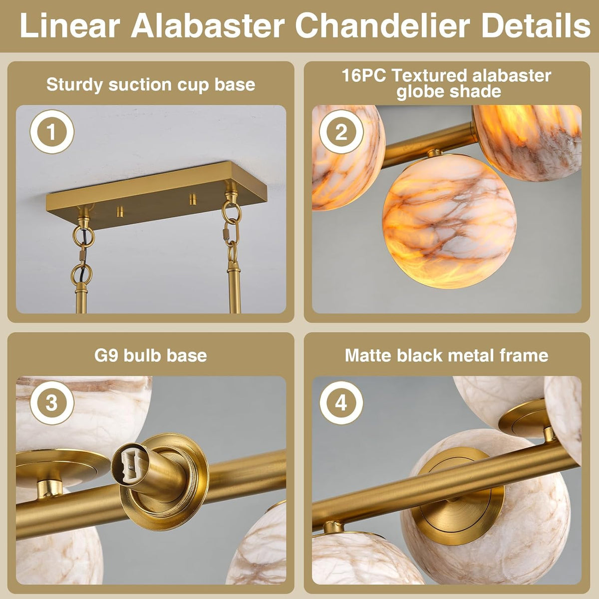 Modern Round Alabaster Chandelier - D1400-55"L × 54.9"W × 11.8"Hcasivra