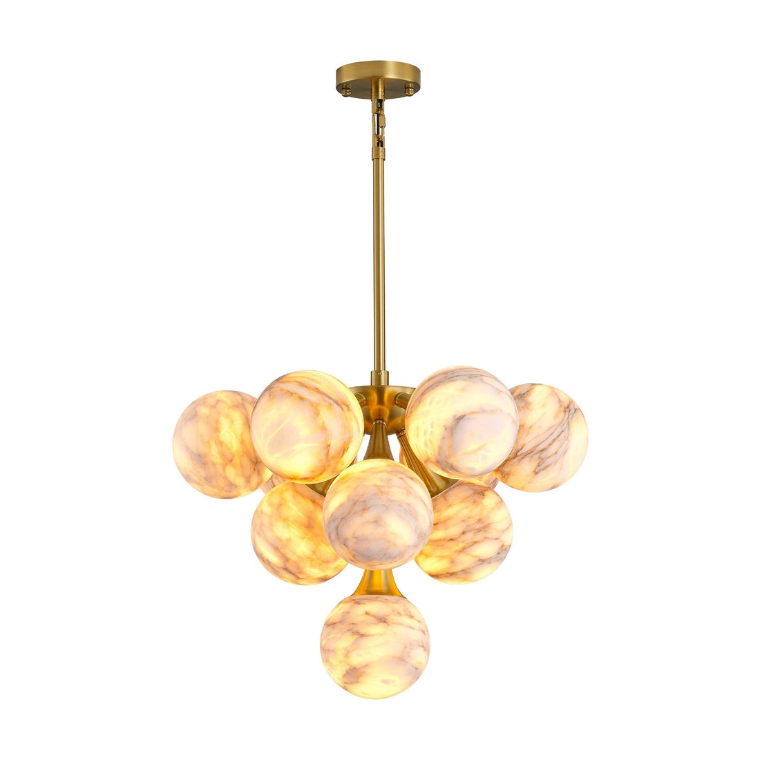 Modern Round Alabaster Chandelier - D560-21.5"L × 15"W × 21"Hcasivra
