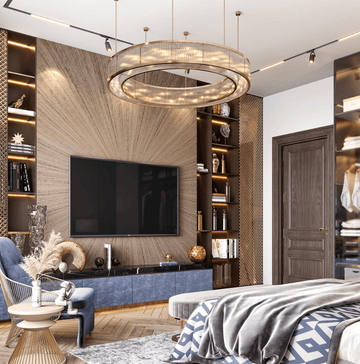 Modern Round Drum Dimmable Chandelier for Living Room/Bedroom - D31.5"*H10"casivra