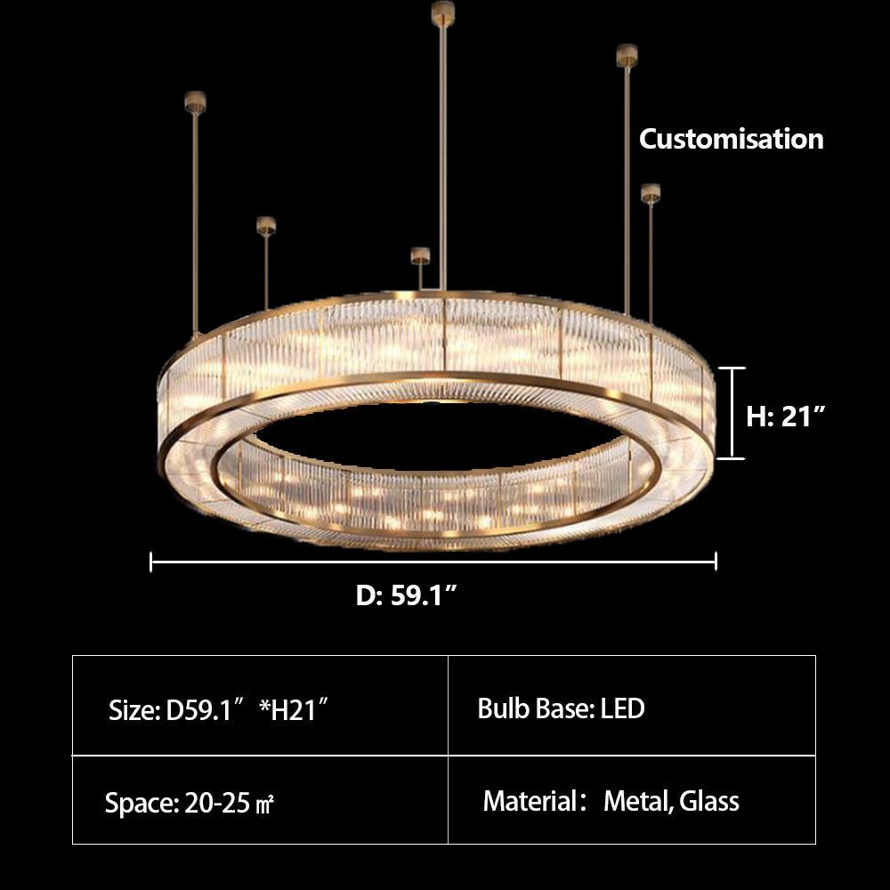 Modern Round Drum Dimmable Chandelier for Living Room/Bedroom - D31.5"*H10"casivra