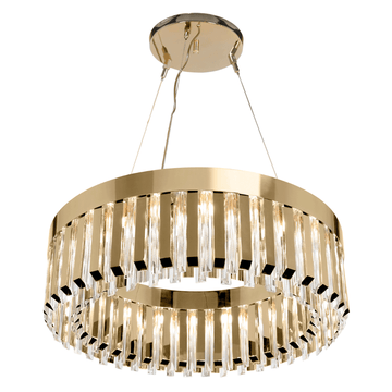 Modern Round Metal Crystal Chandelier for Dining Room/Bedroom - D39.4"*H13.78"(D100cm*H35cm)Goldcasivra