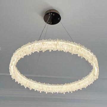 Modern Round Natural Stone Crystal Chandelier - D23.6"*H4.72"(D60cm*H12cm)casivra