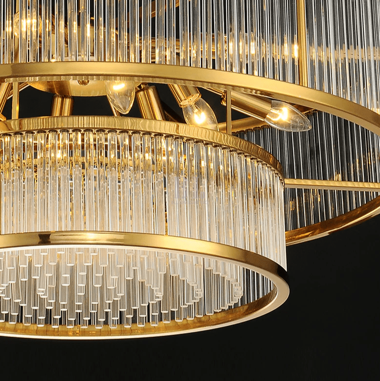 Modern Round/Rectangular Glass Rods Chandelier - Rectangular/L59.1"*H11.8"Warm Lightcasivra