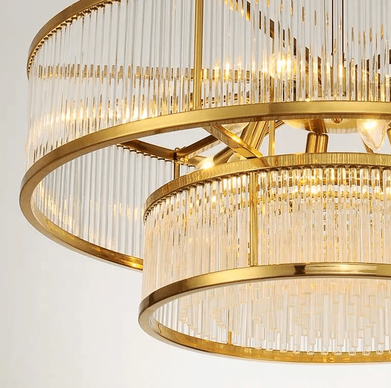 Modern Round/Rectangular Glass Rods Chandelier - Rectangular/L59.1"*H11.8"Warm Lightcasivra