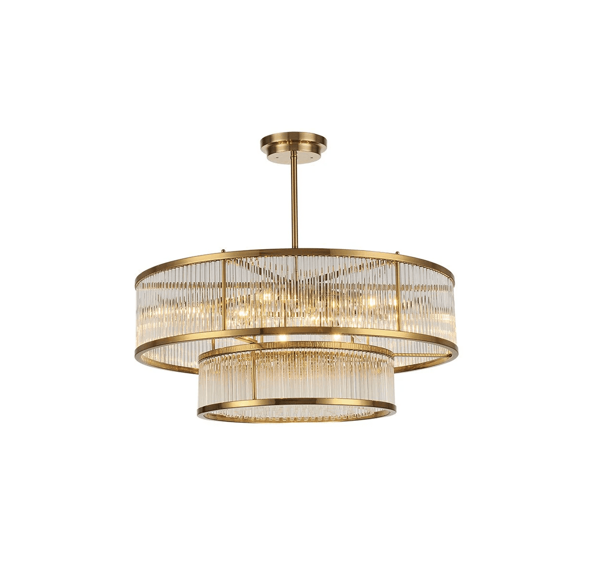Modern Round/Rectangular Glass Rods Chandelier - Rectangular/L59.1"*H11.8"Warm Lightcasivra