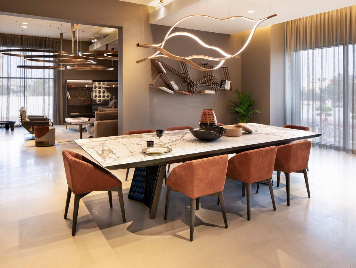 Modern Simple Brass Waving Chandelier for Living/Dining Room/Kitchen Island - L31.5"*W2.2"*H11.8"GoldWarm Lightcasivra