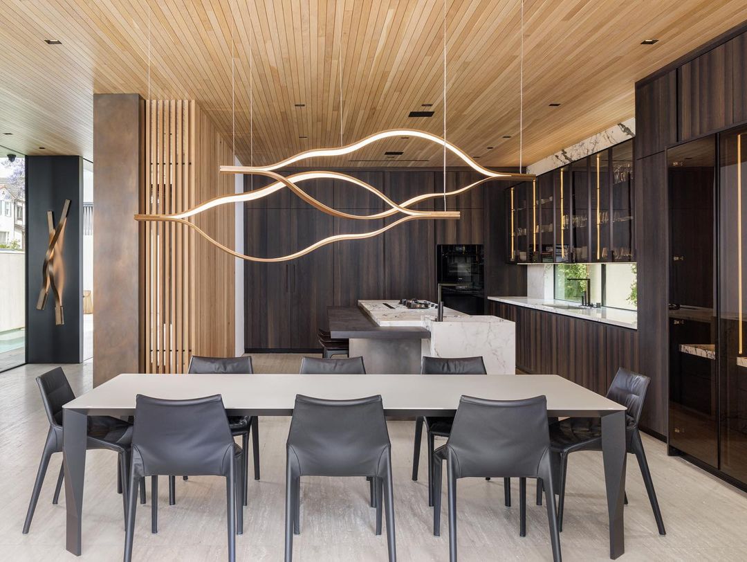 Modern Simple Brass Waving Chandelier for Living/Dining Room/Kitchen Island - L31.5"*W2.2"*H11.8"GoldWarm Lightcasivra