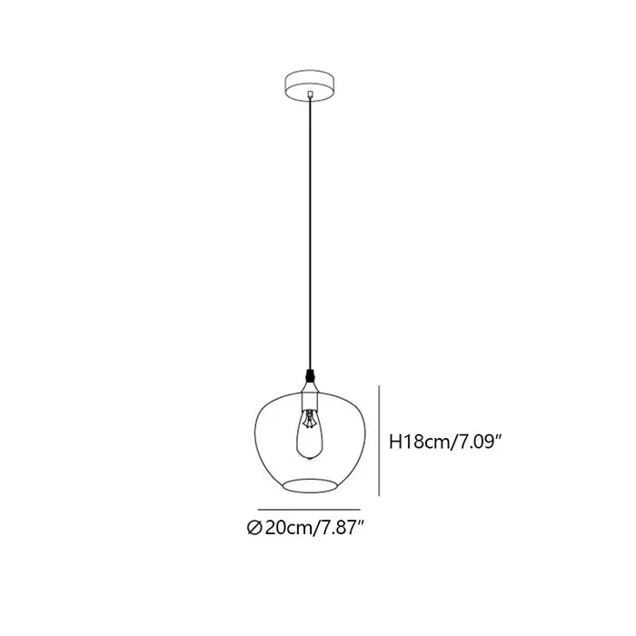 Modern Smoke Gray Glass Pendant Light - Small/D7.87"*H7.09"(20cm*H18cm)Warm Lightcasivra