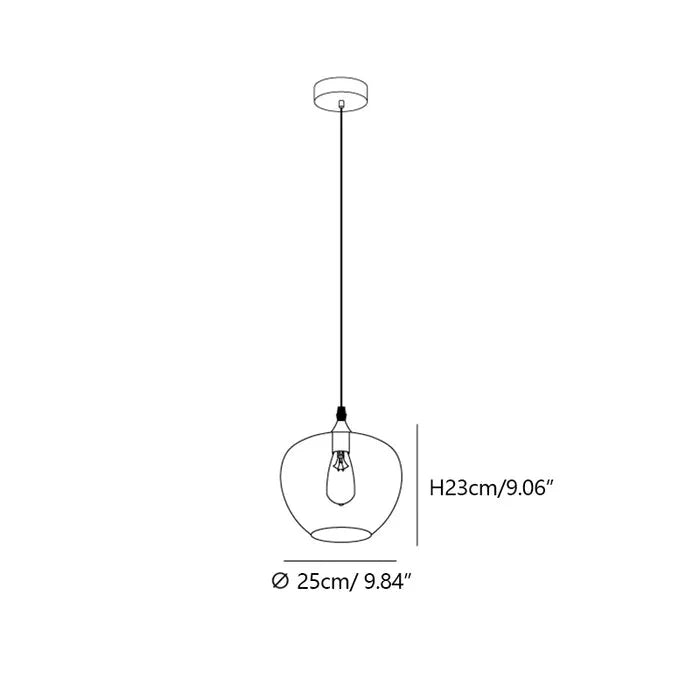 Modern Smoke Gray Glass Pendant Light - Small/D7.87"*H7.09"(20cm*H18cm)Warm Lightcasivra