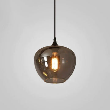 Modern Smoke Gray Glass Pendant Light - Small/D7.87"*H7.09"(20cm*H18cm)Warm Lightcasivra