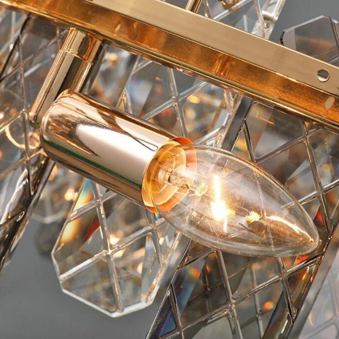 Modern Smoky Gray Crystal Chandelier Gleamy Light Fixture for Living/Dining Room/ Bedroom/ Home Office-Chandeliers-casivra-casivra