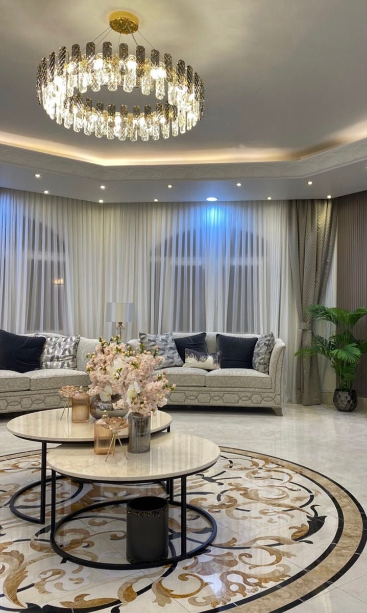 Modern Smoky Gray Crystal Chandelier Gleamy Light Fixture for Living/Dining Room/ Bedroom/ Home Office-Chandeliers-casivra-casivra