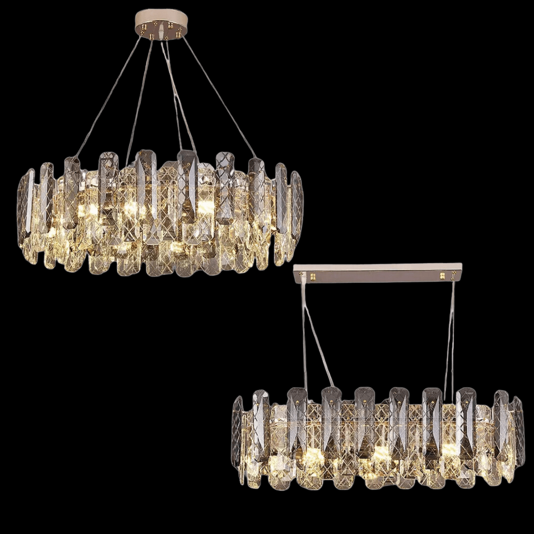 Modern Smoky Gray Crystal Chandelier Gleamy Light Fixture for Living/Dining Room/ Bedroom/ Home Office-Chandeliers-casivra-casivra