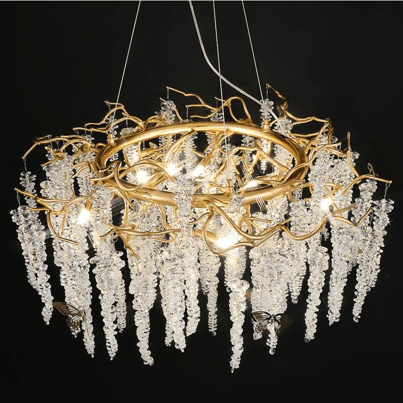 Modern Snowflake Crystal Branch Chandelier - 24" Wcasivra