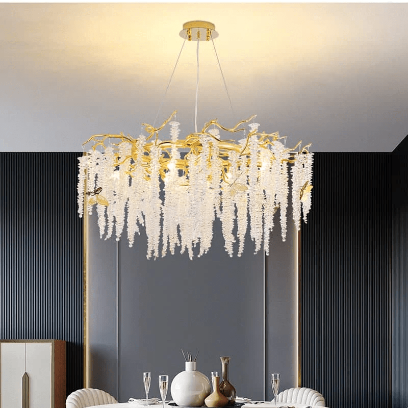 Modern Snowflake Crystal Branch Chandelier - 24" Wcasivra