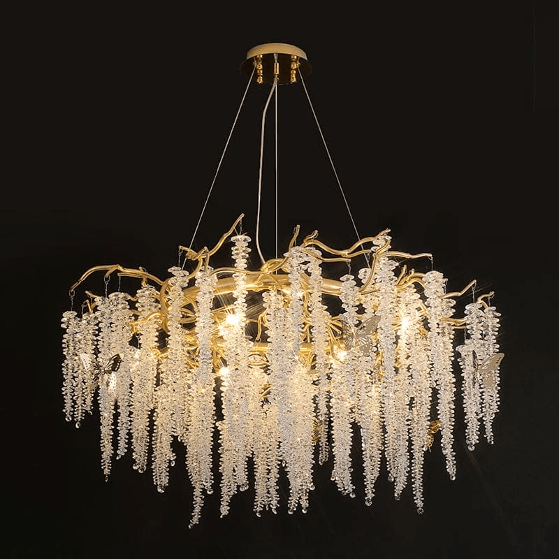 Modern Snowflake Crystal Branch Chandelier - 24" Wcasivra