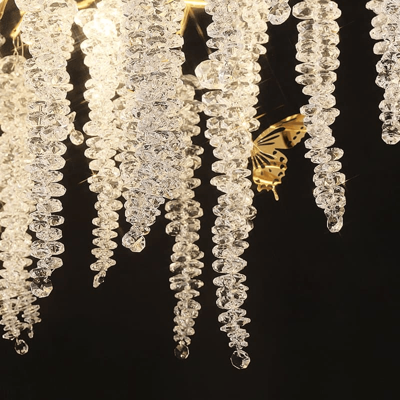 Modern Snowflake Crystal Branch Chandelier - 24" Wcasivra