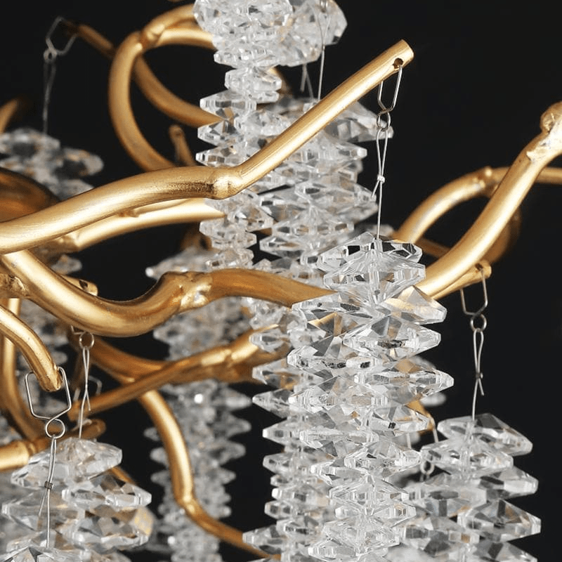 Modern Snowflake Crystal Branch Chandelier - 24" Wcasivra